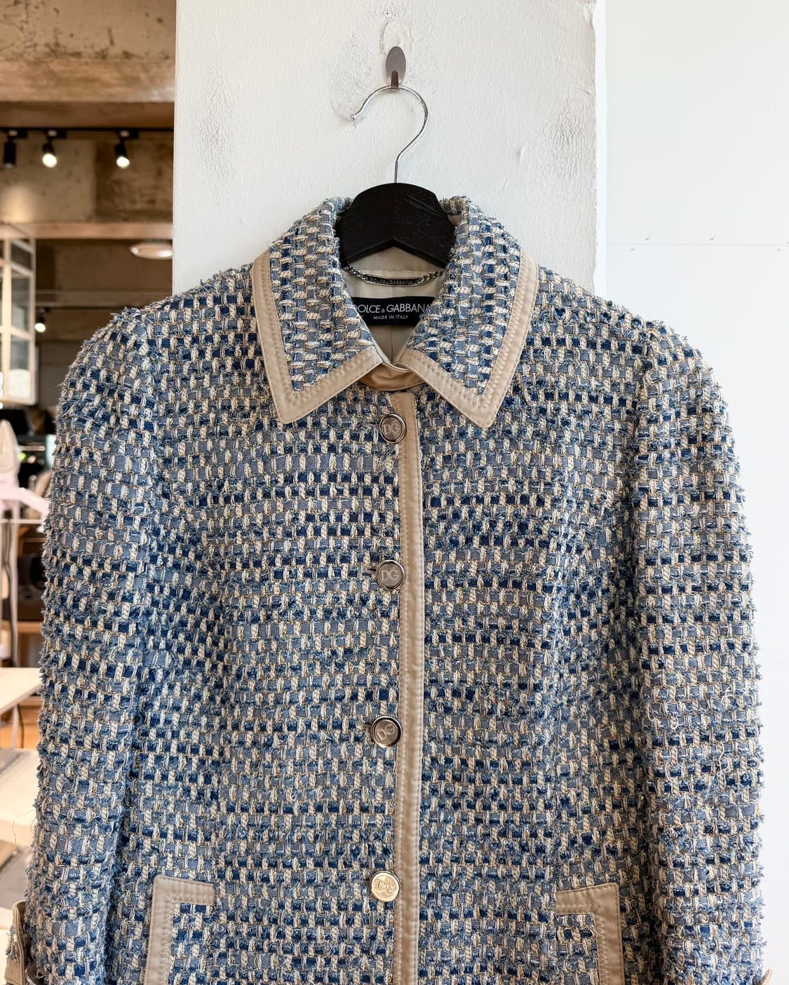 돌체앤가바나 블루 코튼 트위드 자켓 상품이미지3