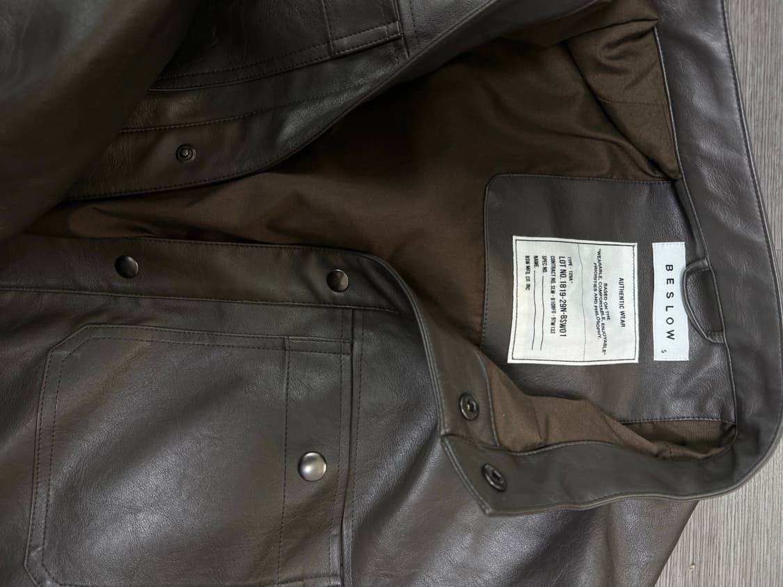 비슬로우 비건 레더 자켓 상품이미지3