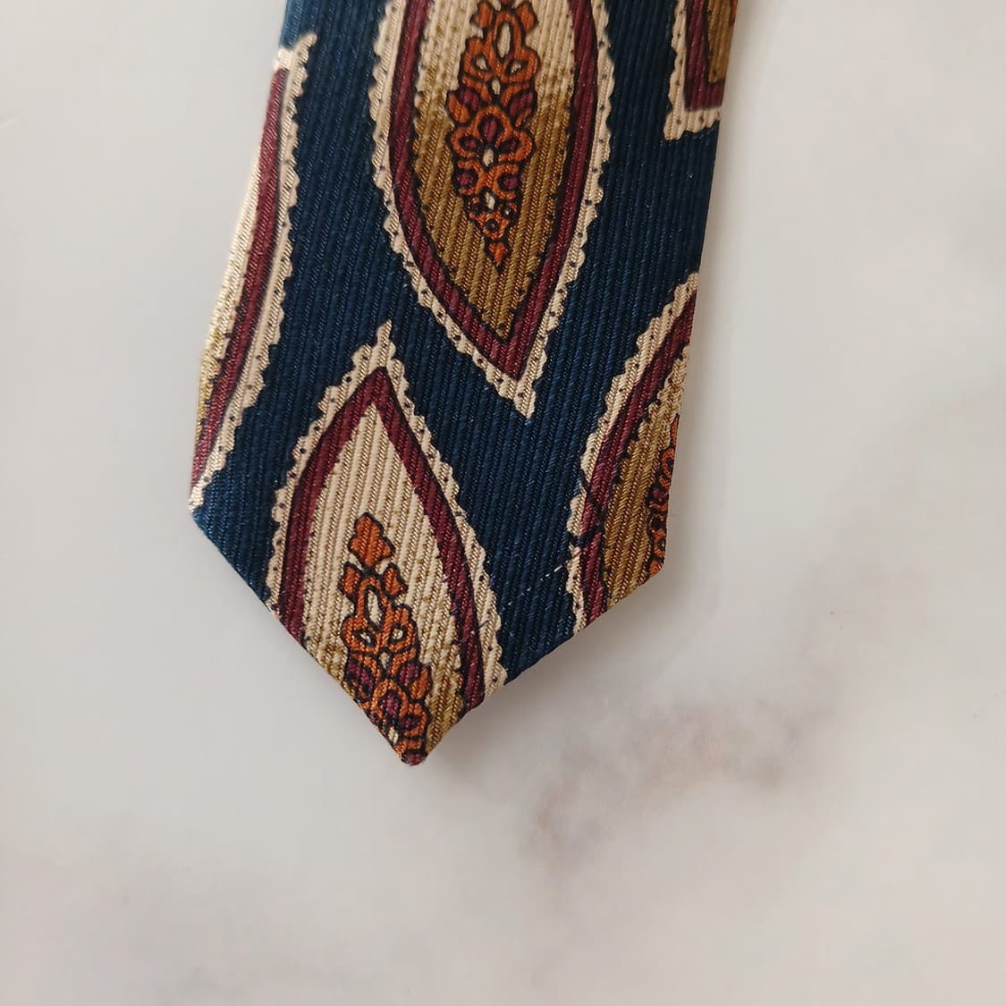 아쿠아스큐텀 페이즐리 리프 패턴 넥타이 9.4cm B등급 A18863 상품이미지7