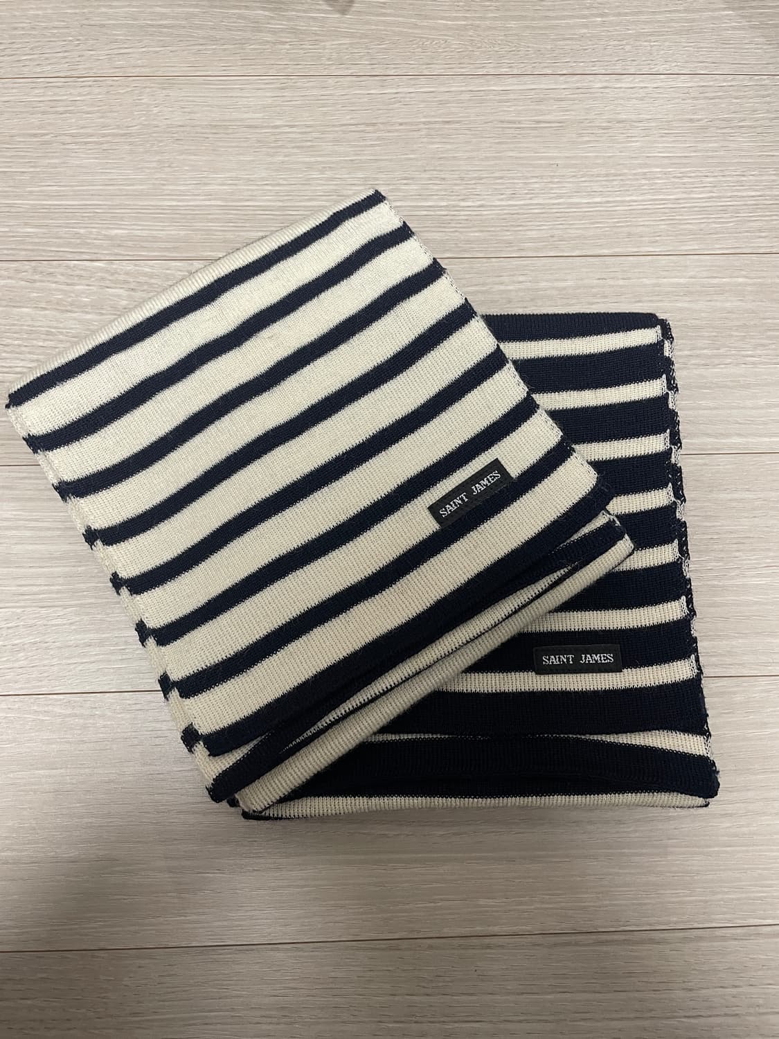 세인트제임스 머플러 화이트/네이비 상품이미지1