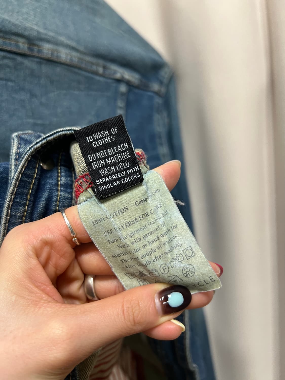 리사이클 오리지널데님 플라워 자수 데님 트러커 자켓 상품이미지7