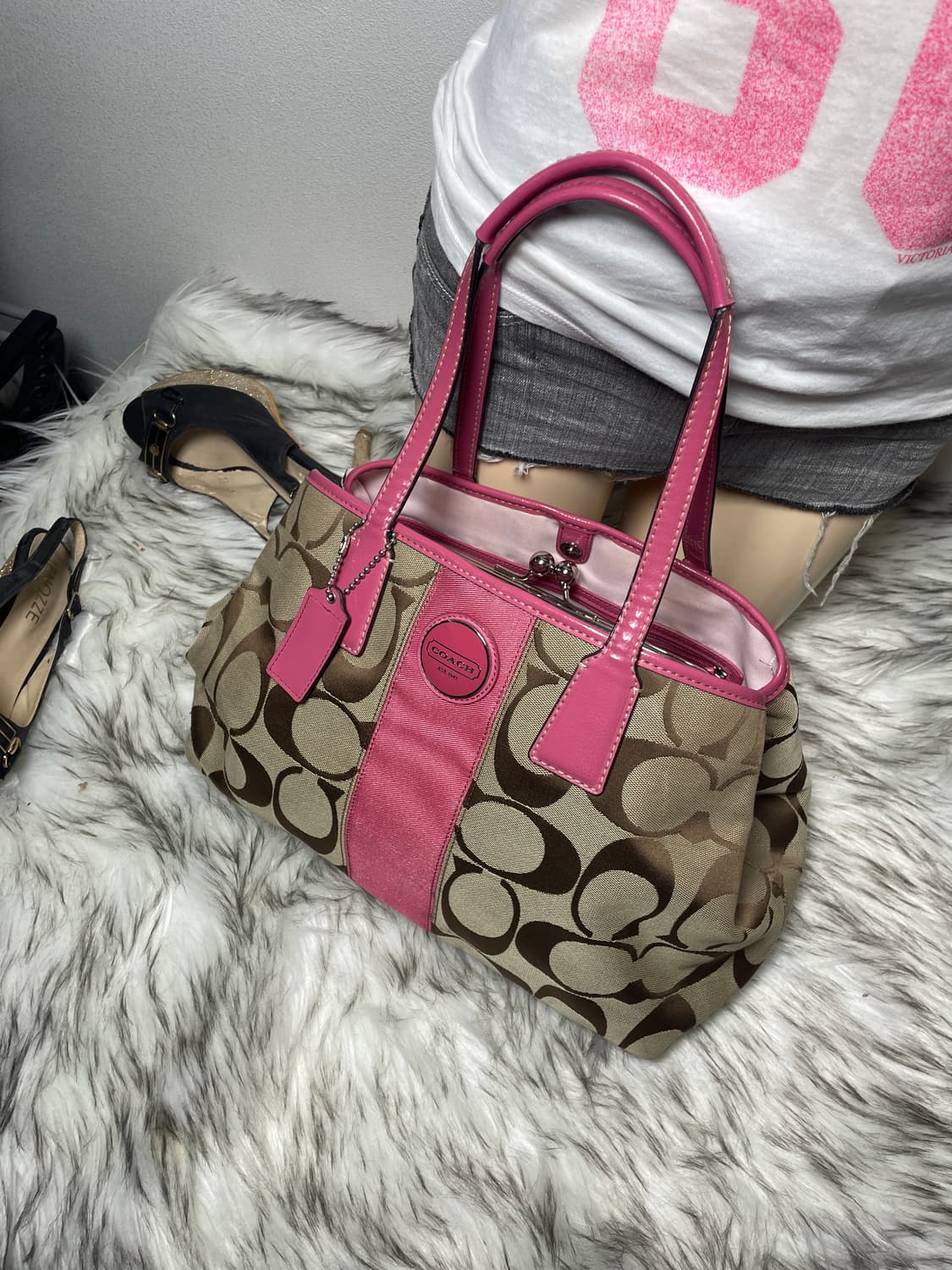 Old Coach 코치 핑크 숄더백 pink bag  상품이미지1