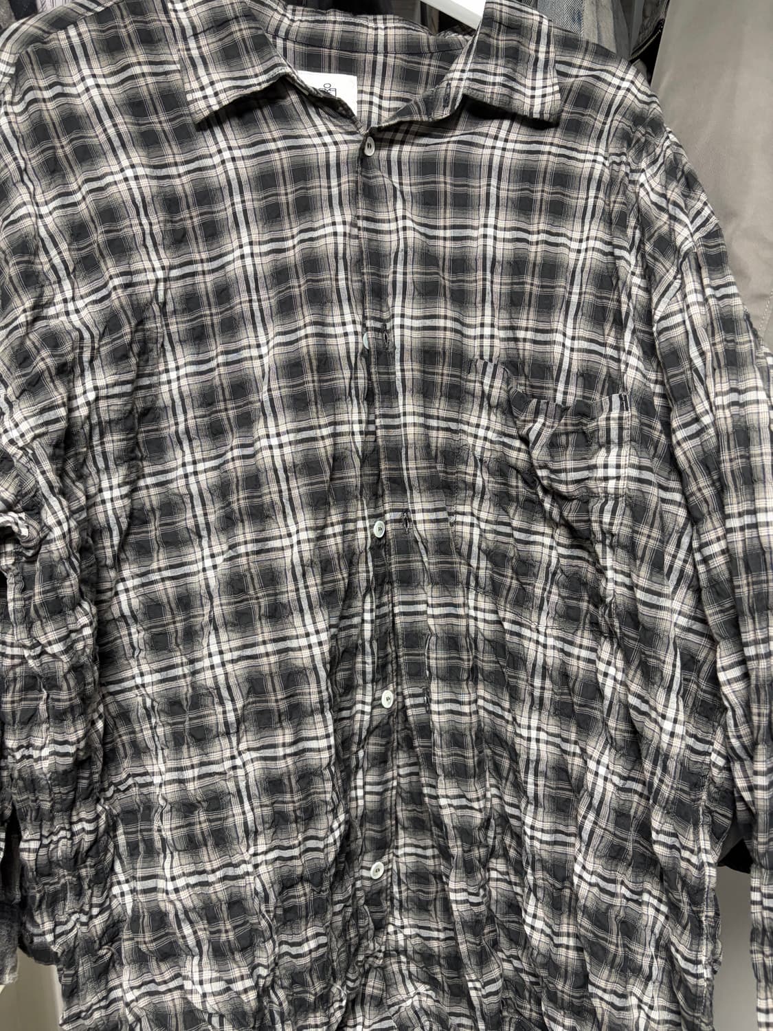 폴리테루 컨트리체크셔츠 워시드블랙4 상품이미지2