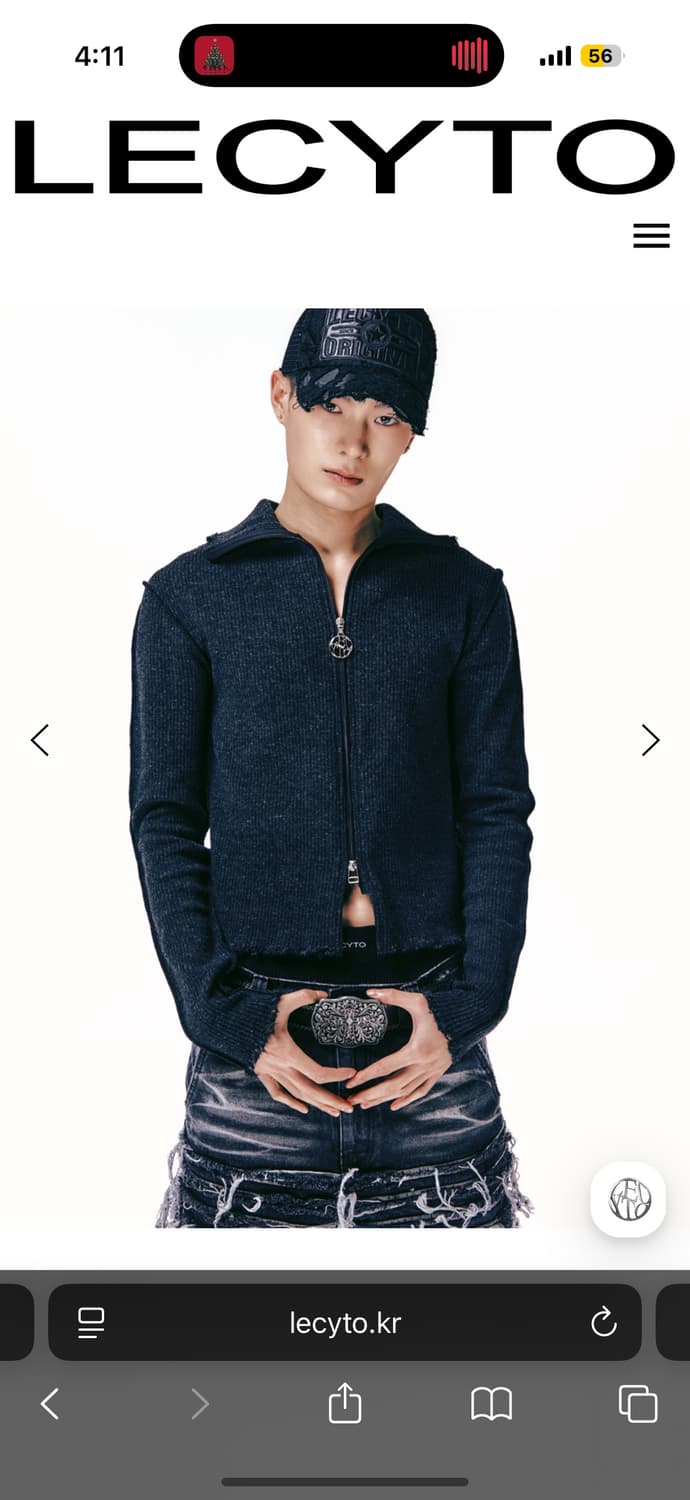 레씨토 니트 집업 차콜 상품이미지1