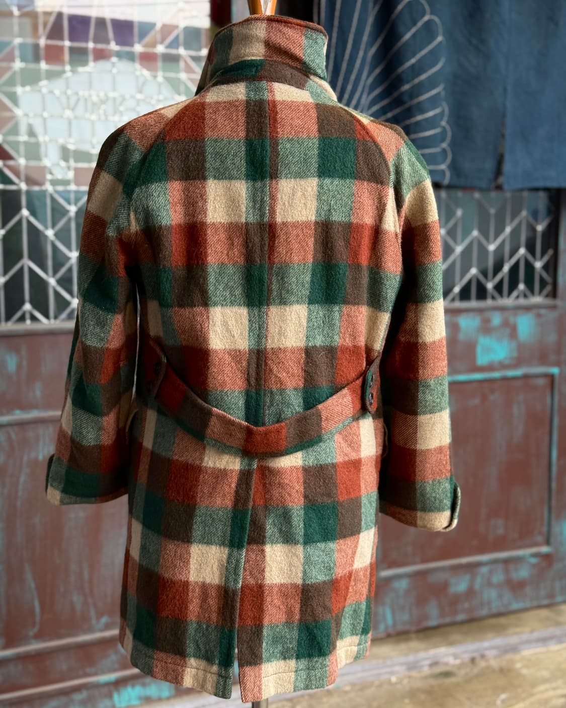 90‘s Winbull 울 체크 싱글코트 M 상품이미지9