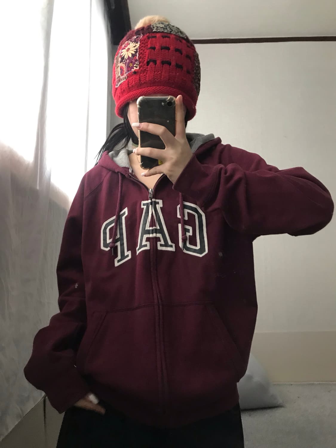 갭 버건디 후드집업 상품이미지4