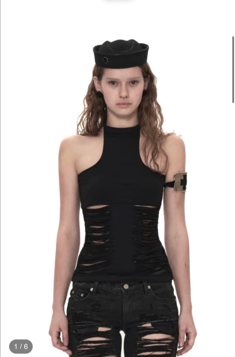 604서비스 FRINGED CUTTING HALTERNECK TOP  상품이미지1