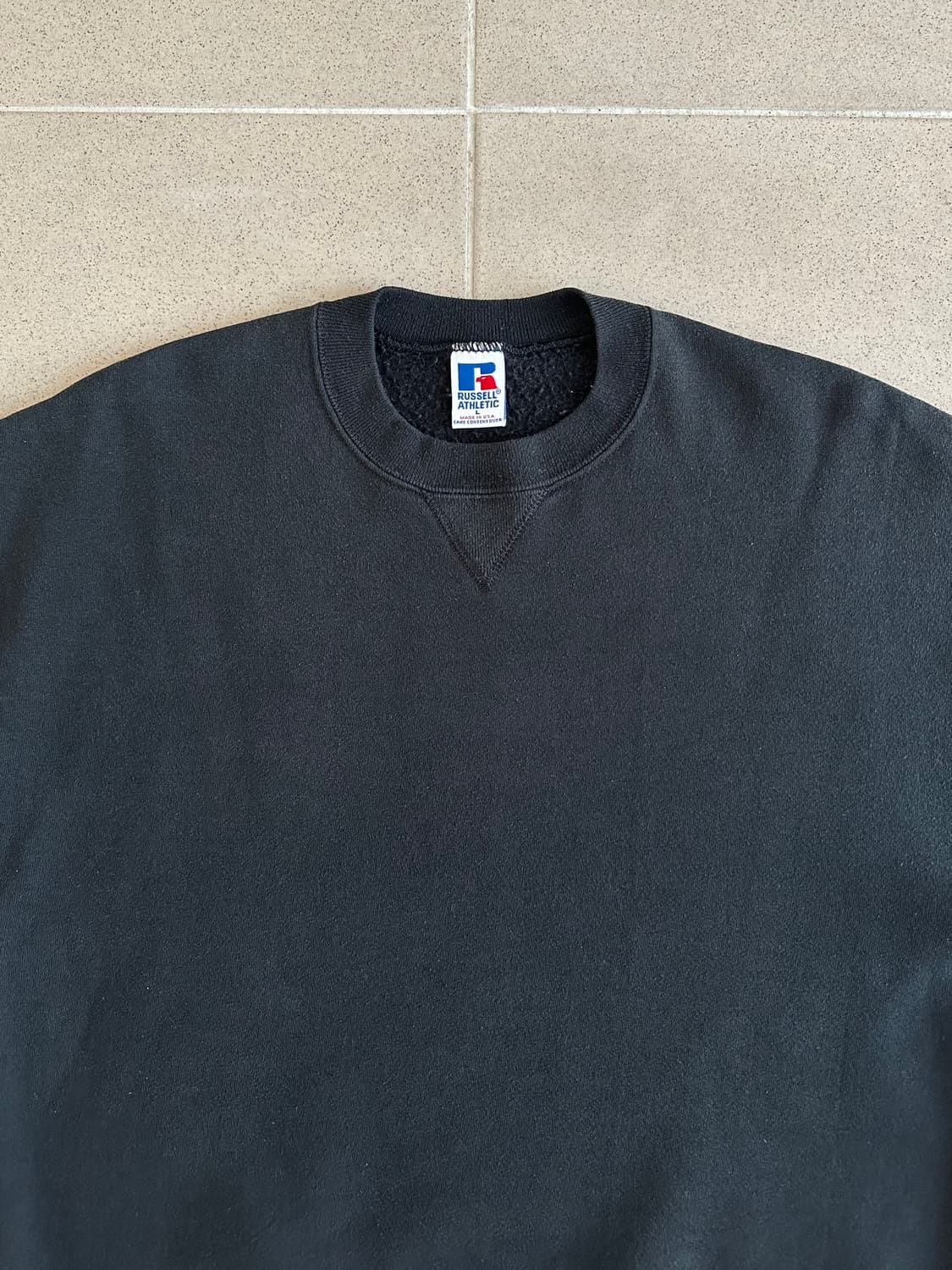 90s 빈티지 러셀 스웻셔츠 블랙 L USA 상품이미지4