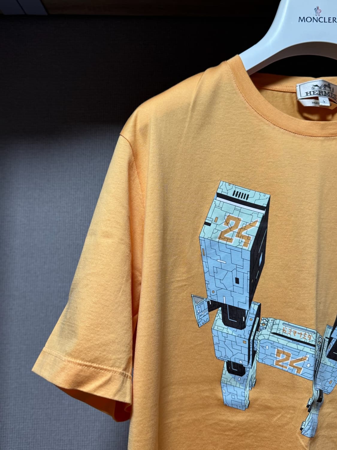 에르메스 24 프린팅 반팔 티셔츠 오렌지 L 상품이미지4