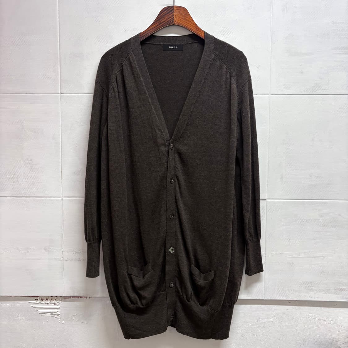 ZUCCA 주카 다크브라운 울 롱 가디건 M JPN 상품이미지1