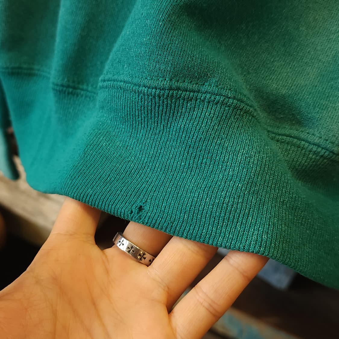 90s 져지스 빈티지 스웻셔츠 플레인 스웻셔츠 그린 썬 페이딩 L 상품이미지8