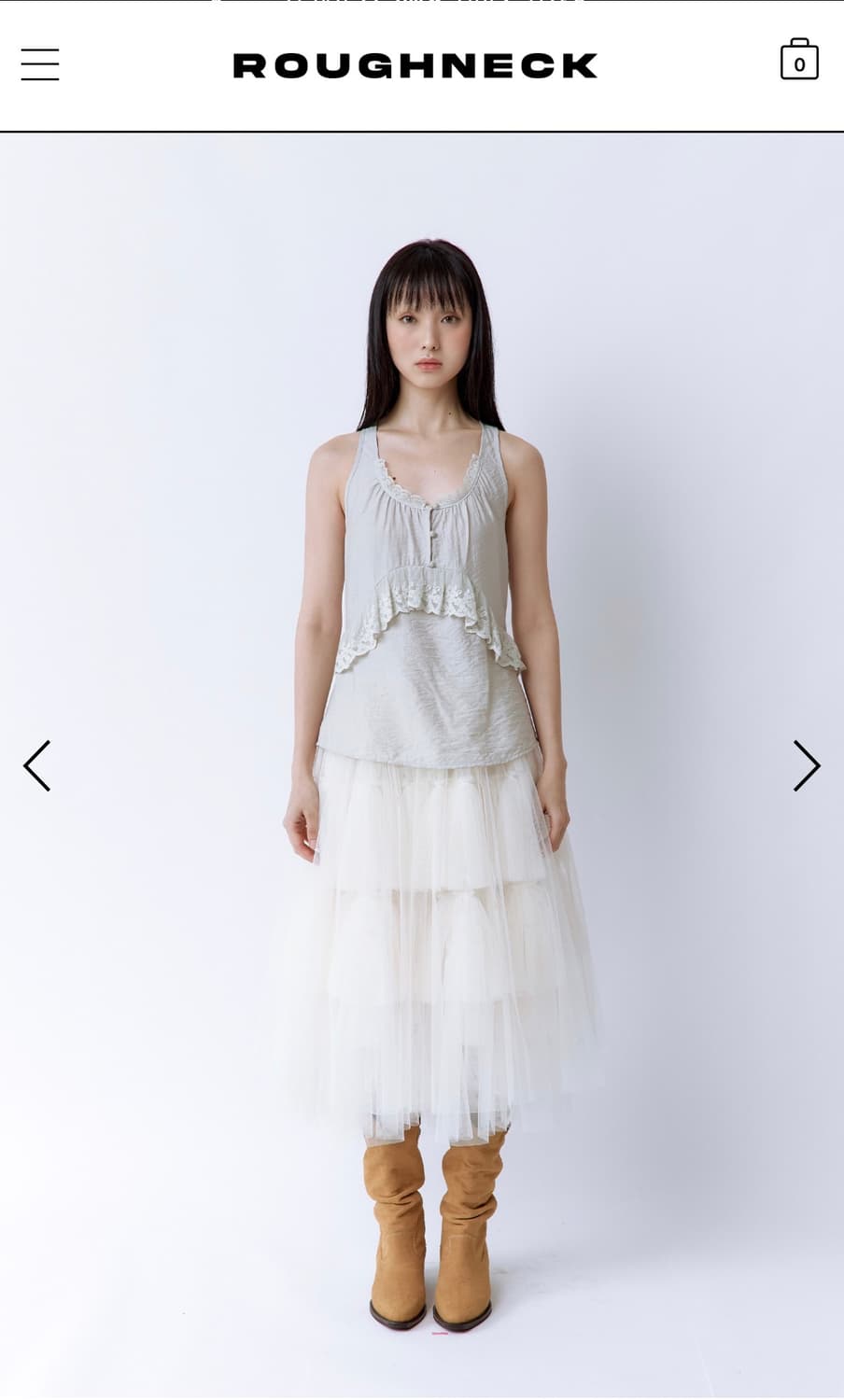 러프넥 Volume Tulle Skirt Ivory 상품이미지2