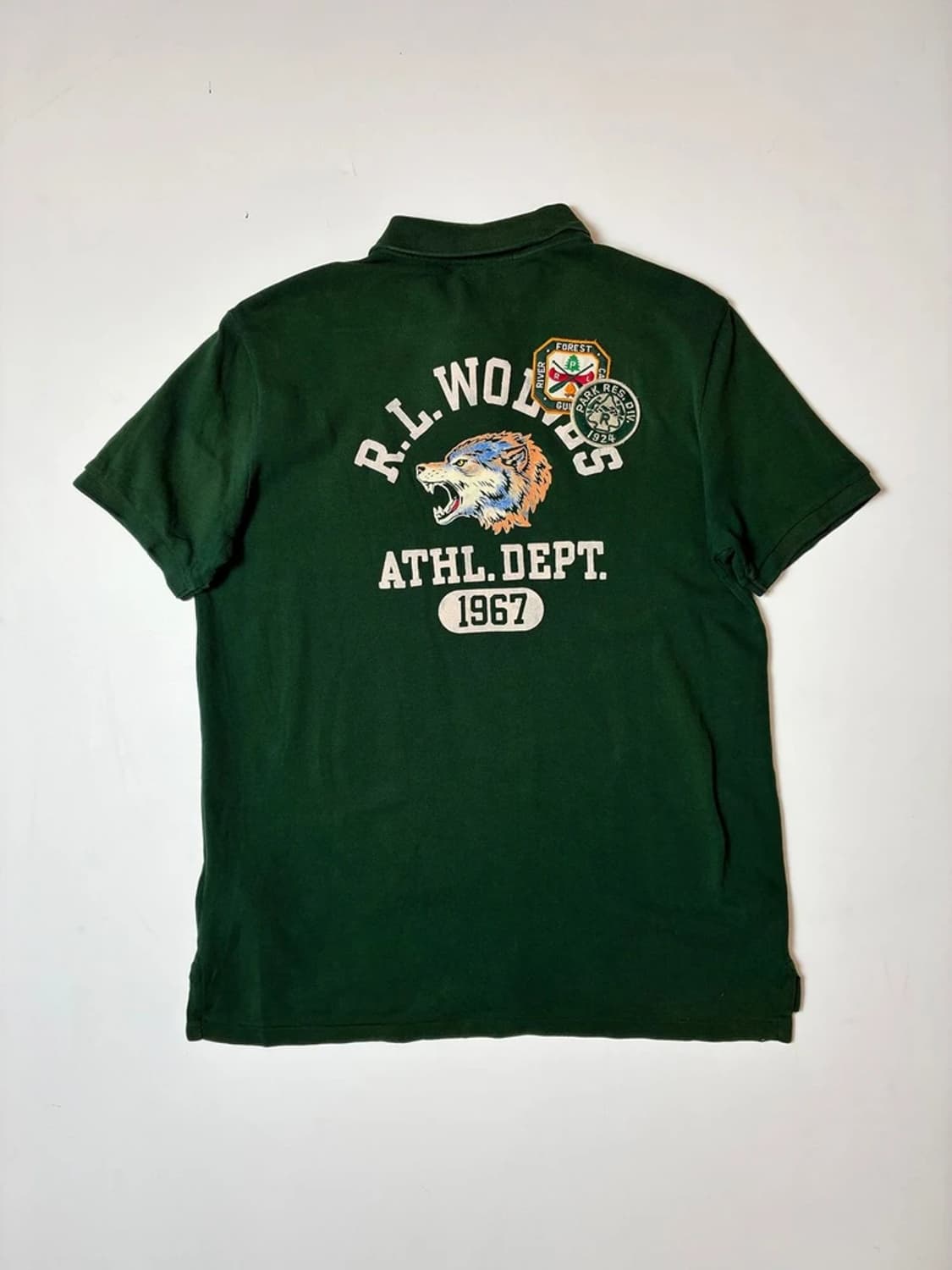 폴로 랄프로렌 슬림핏 늑대 캠프 그래픽 카라 반팔 티셔츠 PN9663 상품이미지1