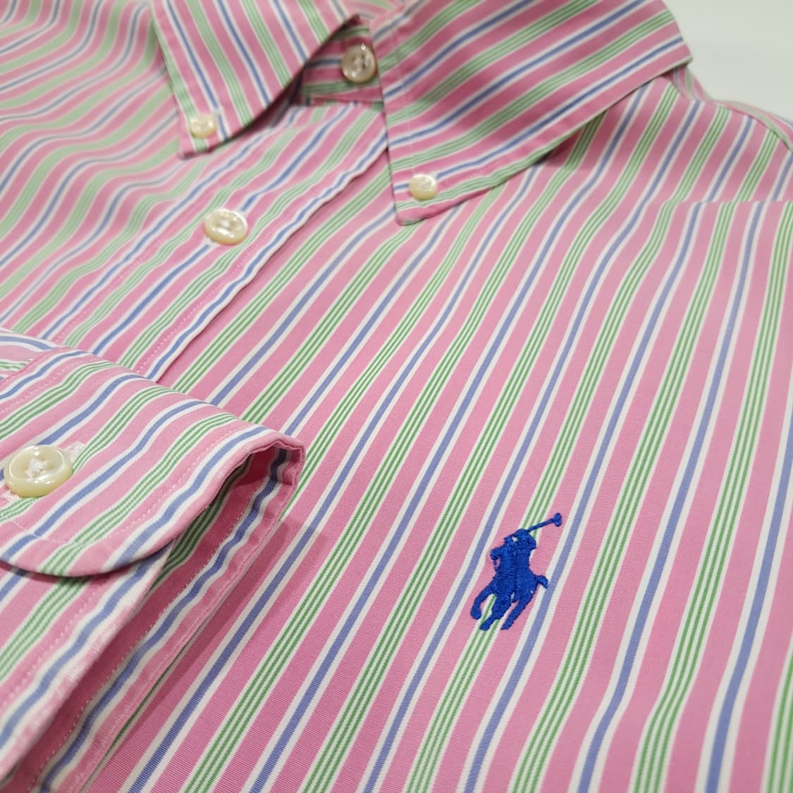 CL809 M 폴로 00s 멀티스트라이프 버튼다운 핑크 셔츠 남방 상품이미지4