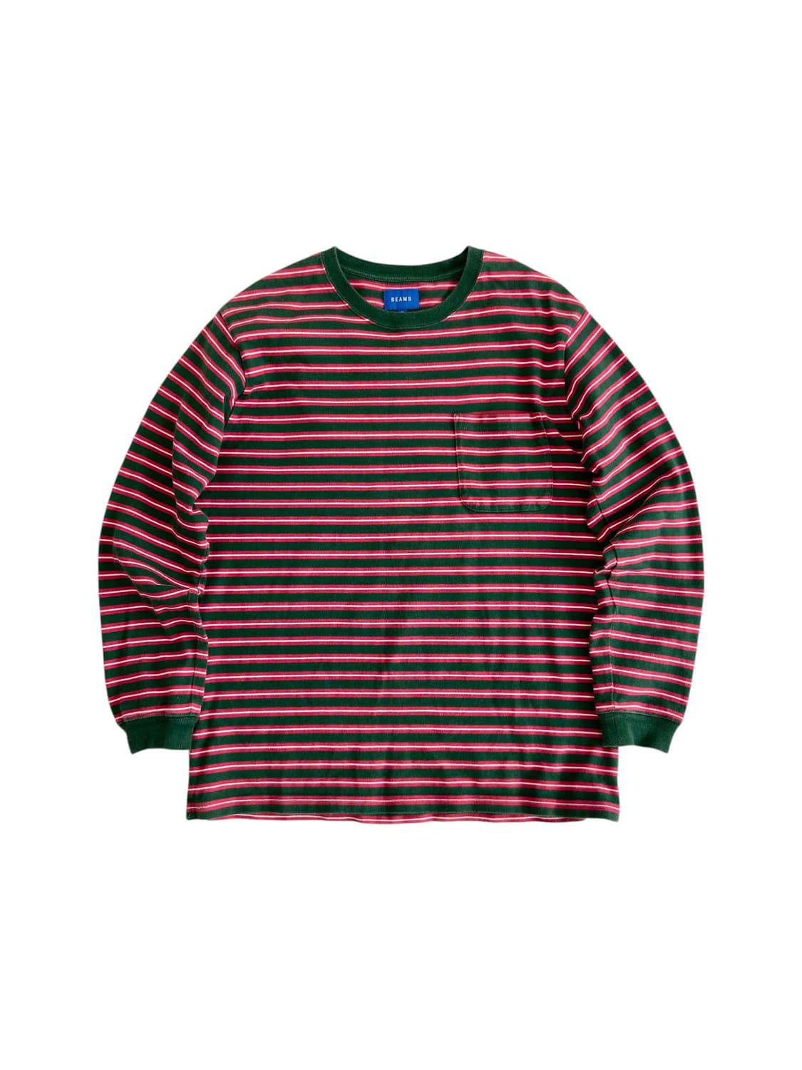 빔즈 스트라이프 포켓 긴팔 티셔츠 상품이미지1