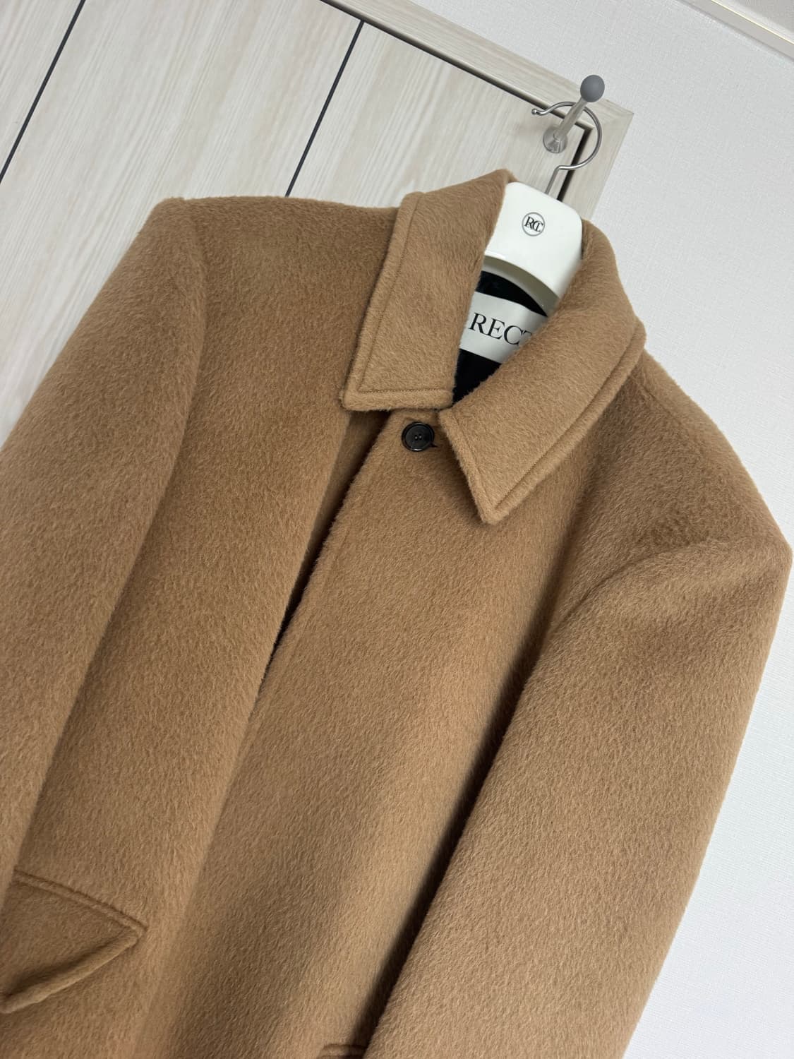 렉토 FW 라마 울 블렌드 발마칸 코트 오커 상품이미지6