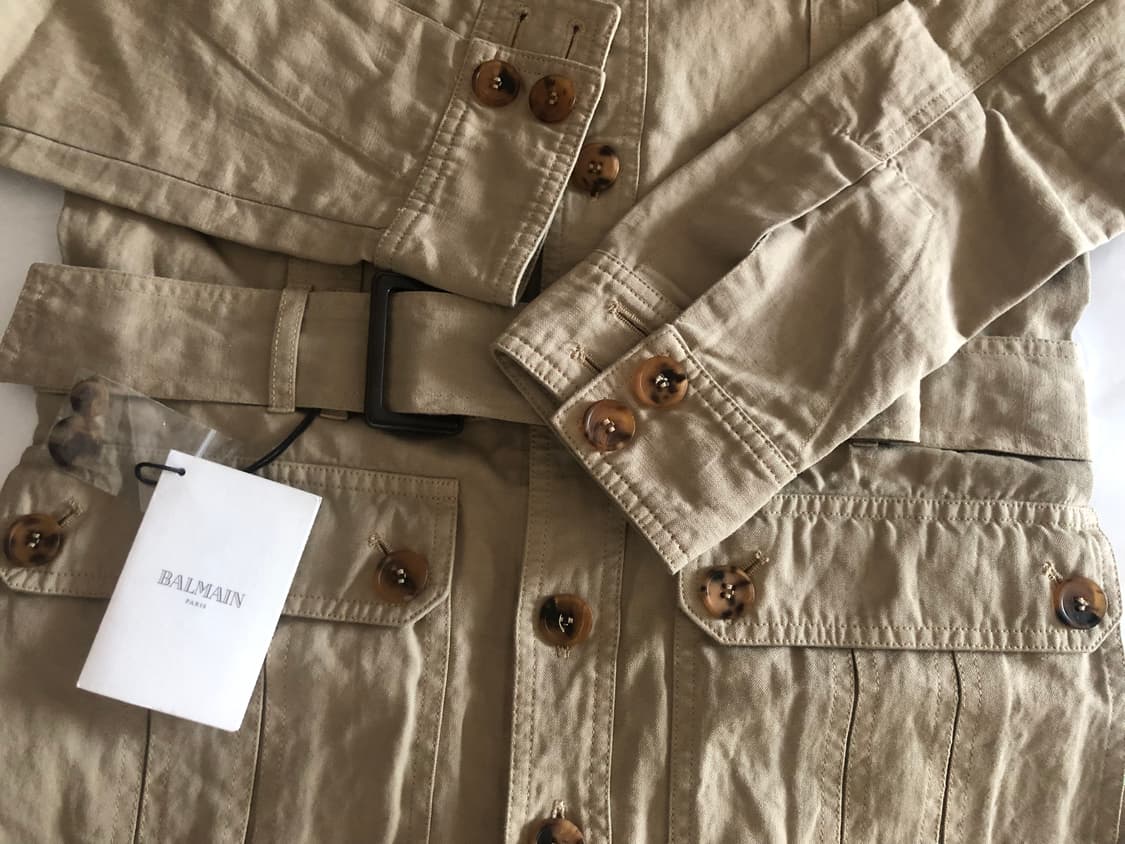 발망 베이지 벨티드 사파리 자켓 상품이미지5