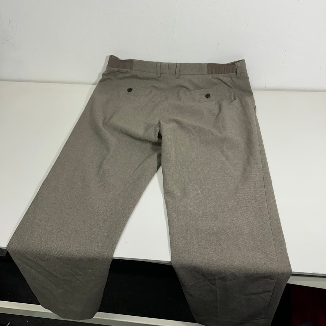 L 지오지아 카키그레이 테이퍼드핏 울 9부슬랙스 상품이미지6