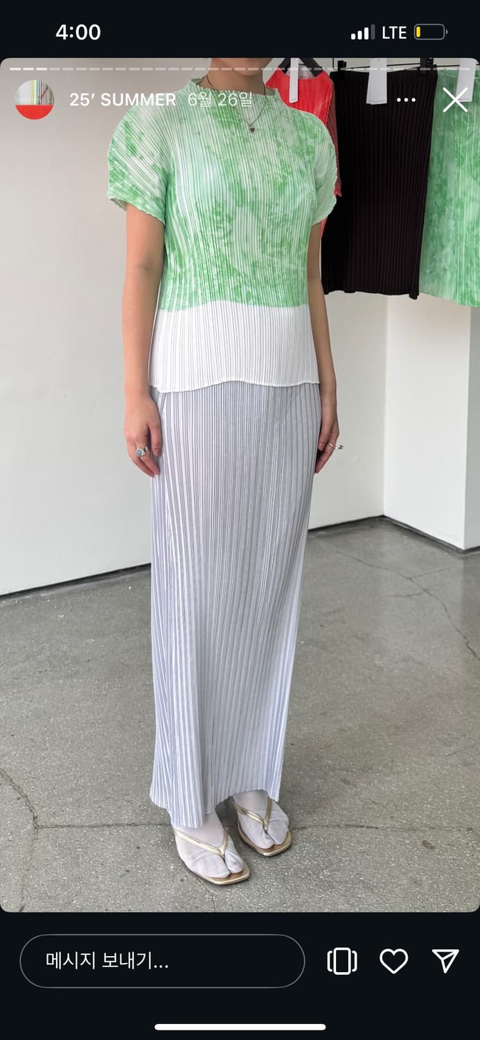 포코포스카 탑 + 플리츠 롱스커트 세트 상품이미지4