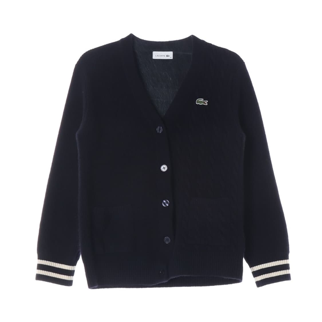 라코스테 울 100% 케이블 니트 가디건 상품이미지1
