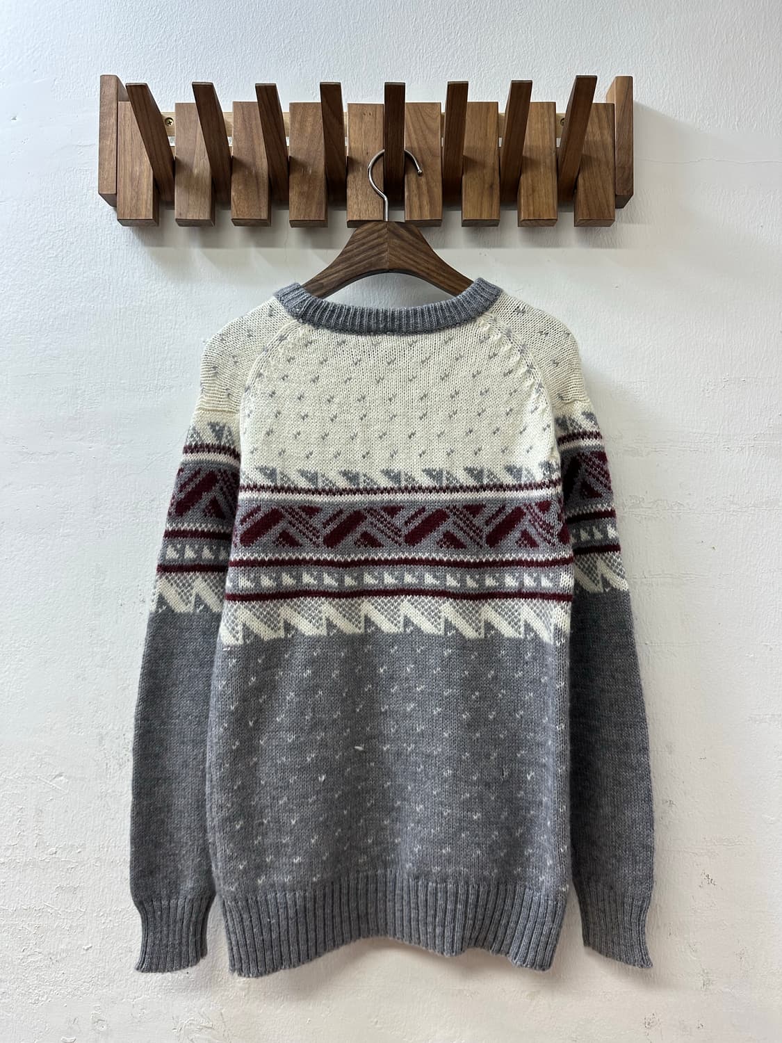 일본빈티지 노르딕 페어아일 울 혼방 니트 스웨터 상품이미지3