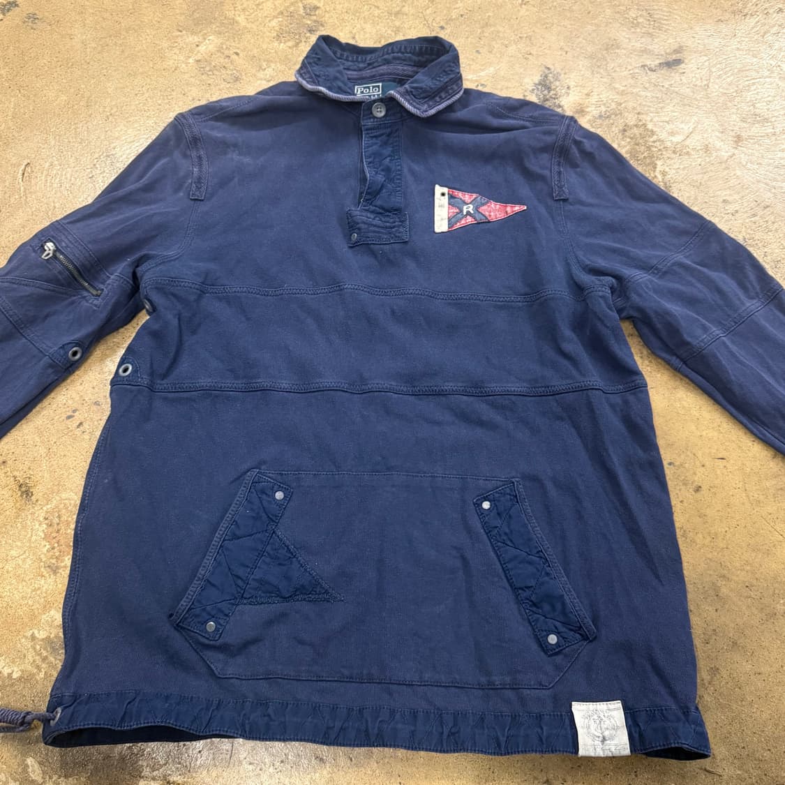 폴로 90‘s 플래그패치 네이비 카라 긴팔 티셔츠 상품이미지3