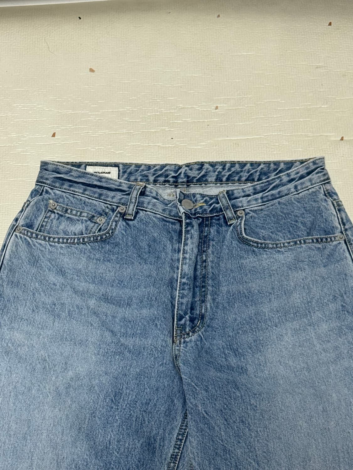 [1] 인더로우 5pk 와이드테이퍼드 데님팬츠 - 라이트블루 상품이미지5