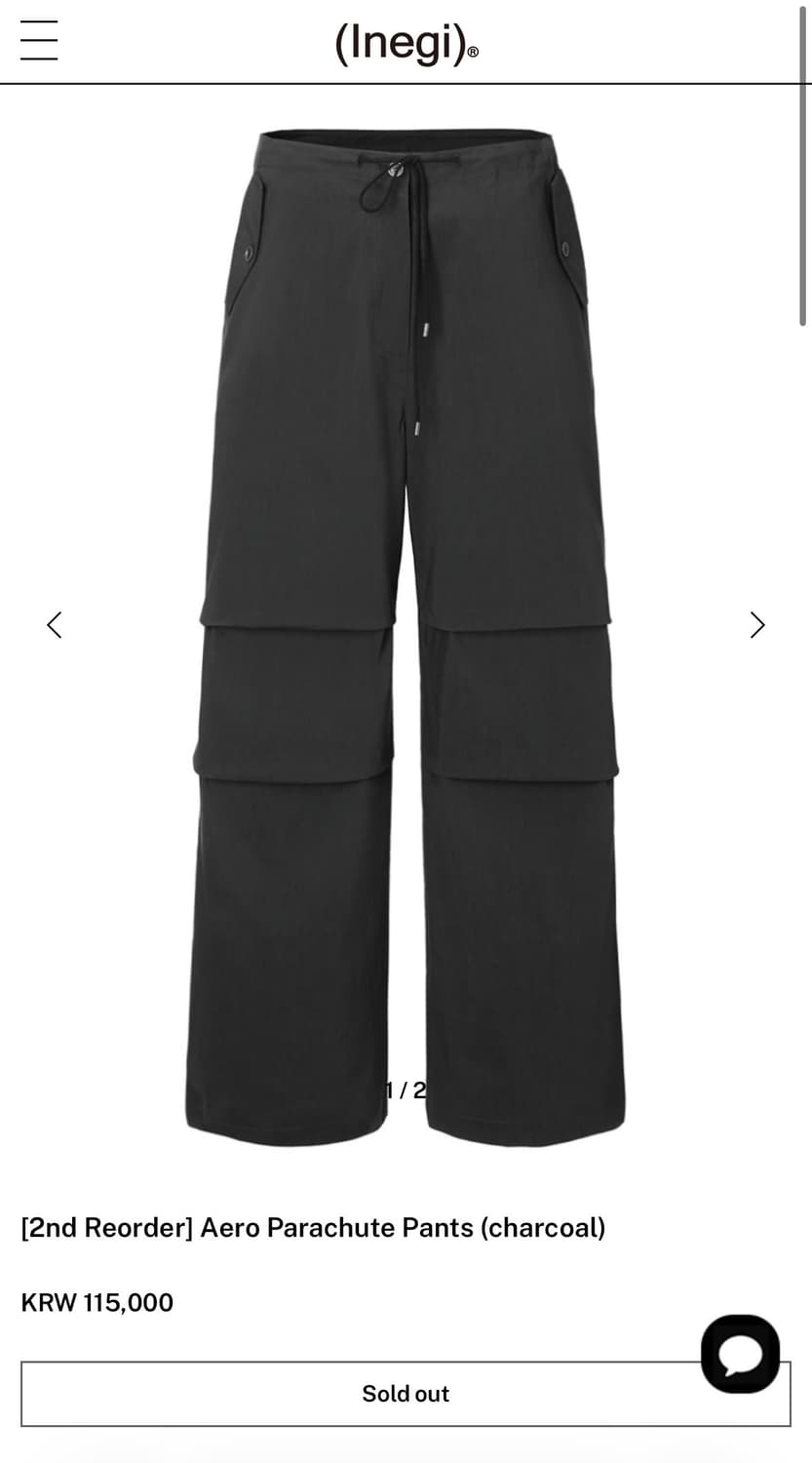 (Inegi) Aero Parachute Pants (charcoal) 상품이미지1