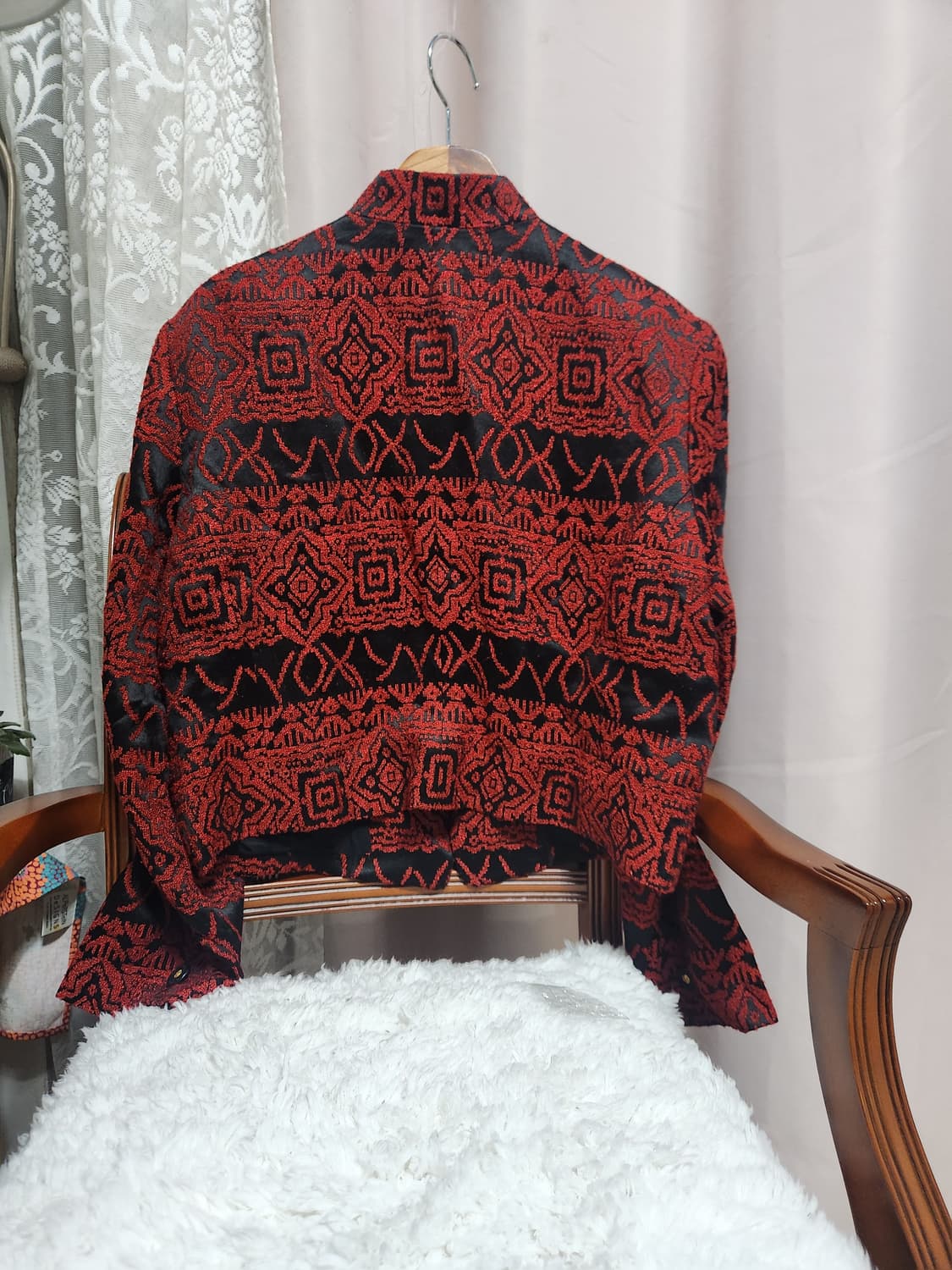 MILAN DONNA 패턴 자켓 레드 블랙 상품이미지9