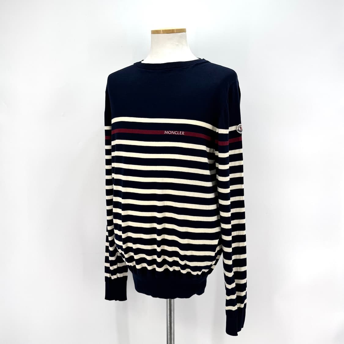 [XL사이즈] 몽클레어 스트라이프 니트 네이비 상품이미지5