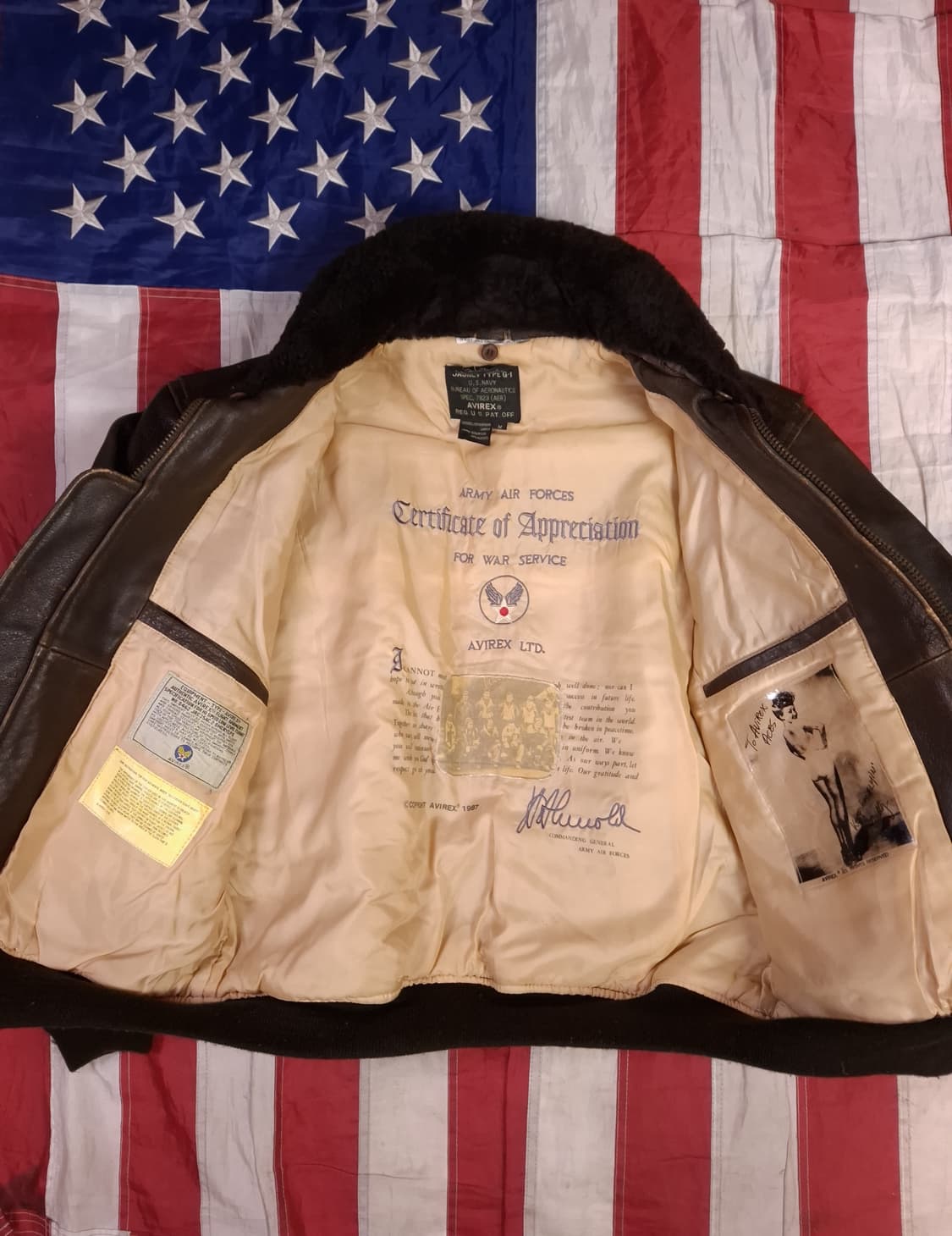 오리지날 아비렉스 탑건 리얼레더 미해군 G-1 항공점퍼 상품이미지9