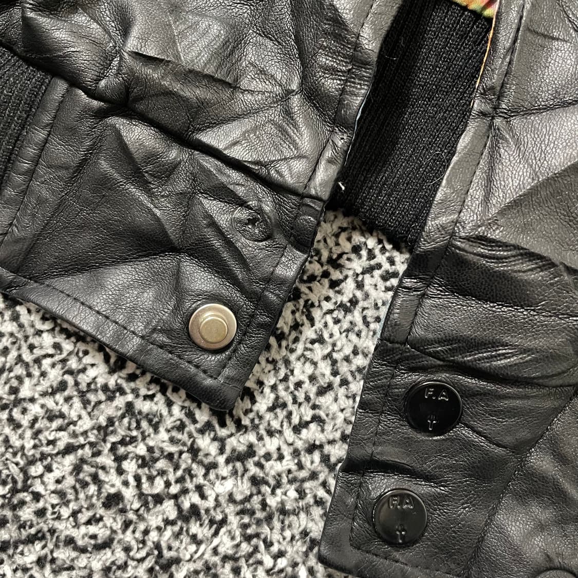 빈티지9. 일본빈티지 퍼킹어썸 필름 스트립 자켓 봄버 가죽 스트릿 상품이미지8