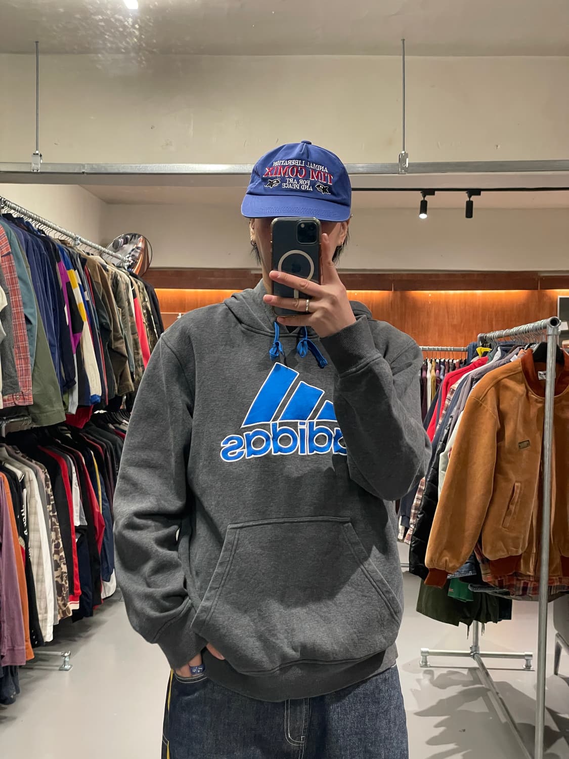 아디다스 빅로고 후드 집업   상품이미지2