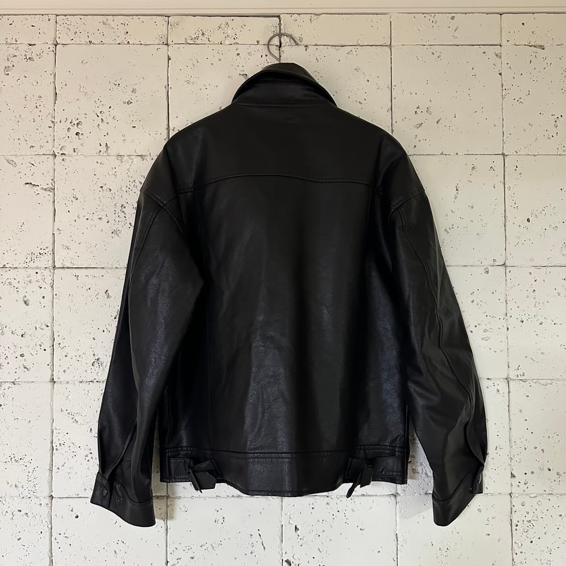 S 라퍼지스토어 레더 블루종 자켓 블랙 상품이미지7