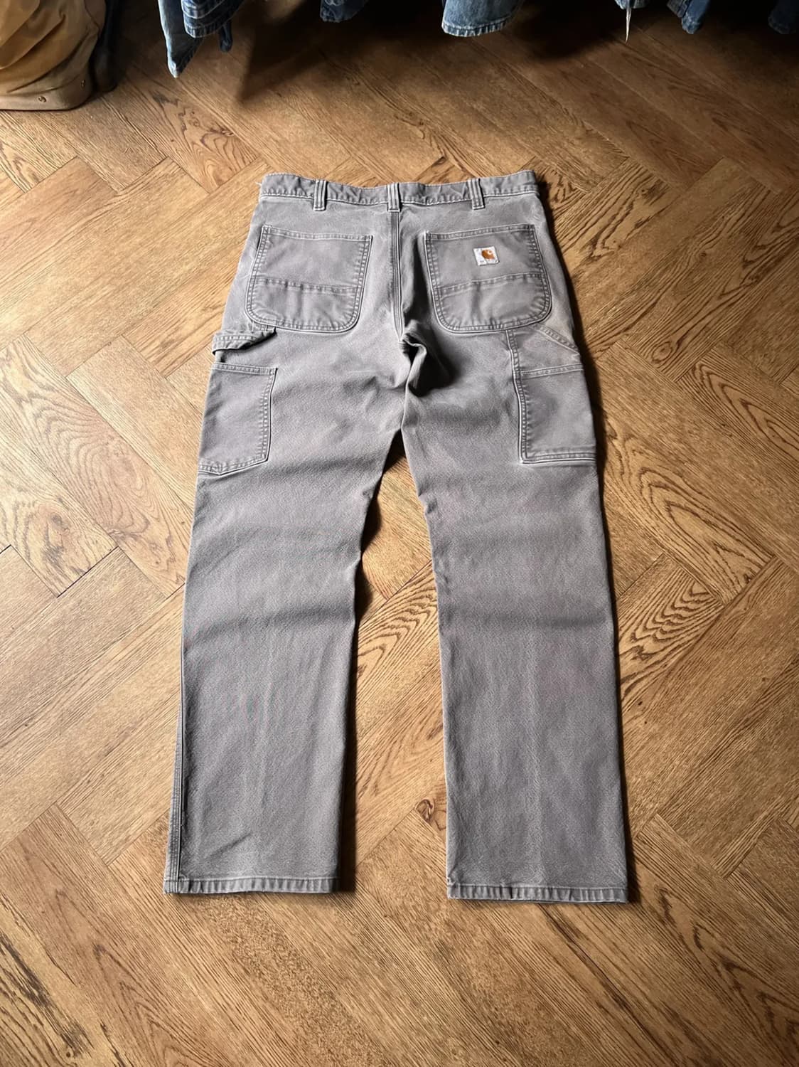 [33]칼하트 USA 빈티지 페이딩 차콜그레이 싱글니 카펜터 워크 팬츠 상품이미지1