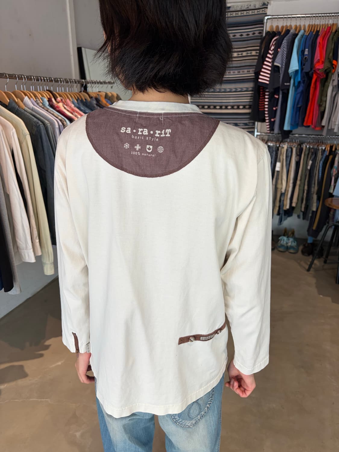 Sa·ra·rit 패브릭 스트랩 롱슬리브 M 상품이미지1