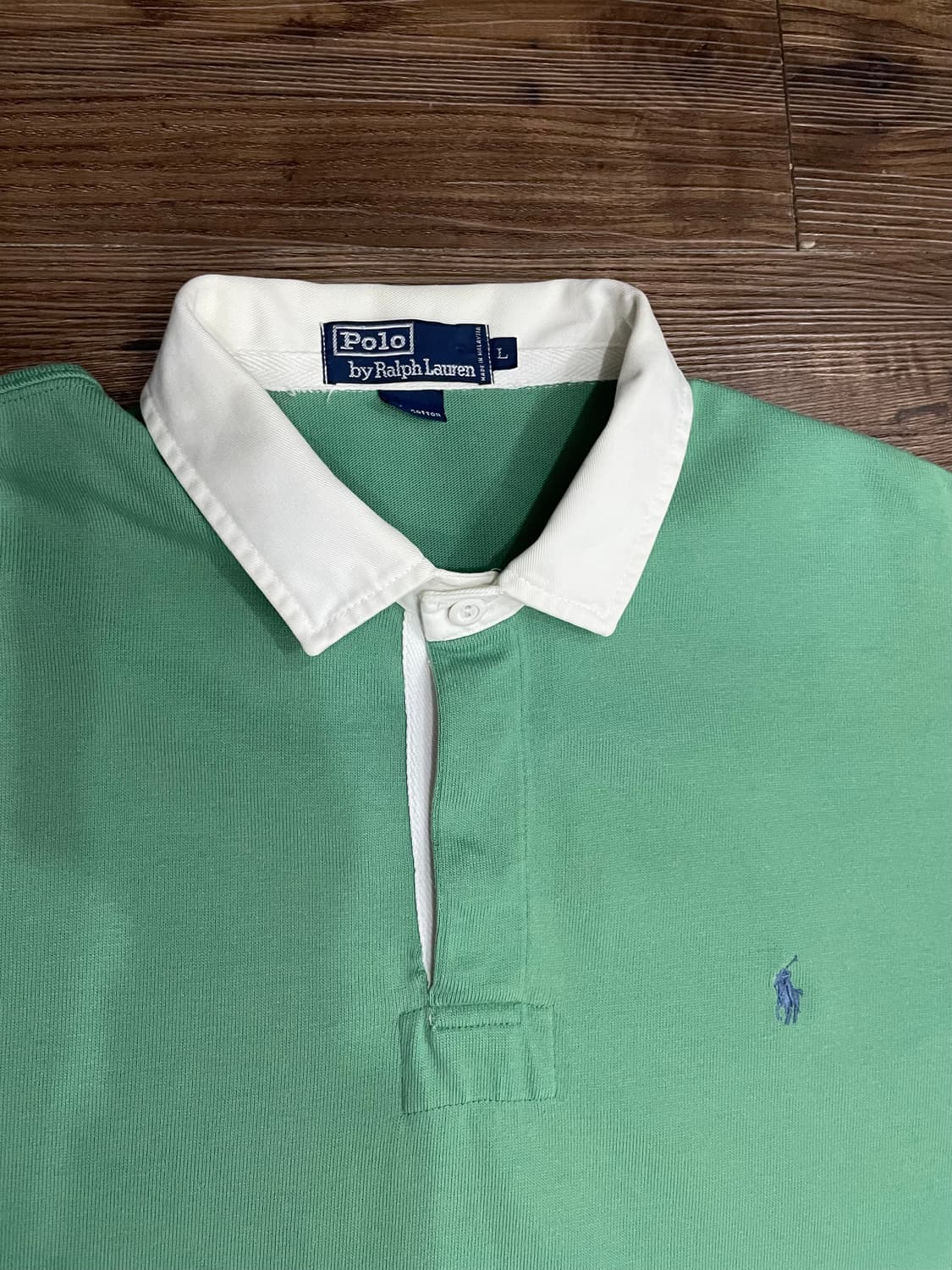 90s 폴로 랄프로렌 럭비티 민트 상품이미지1