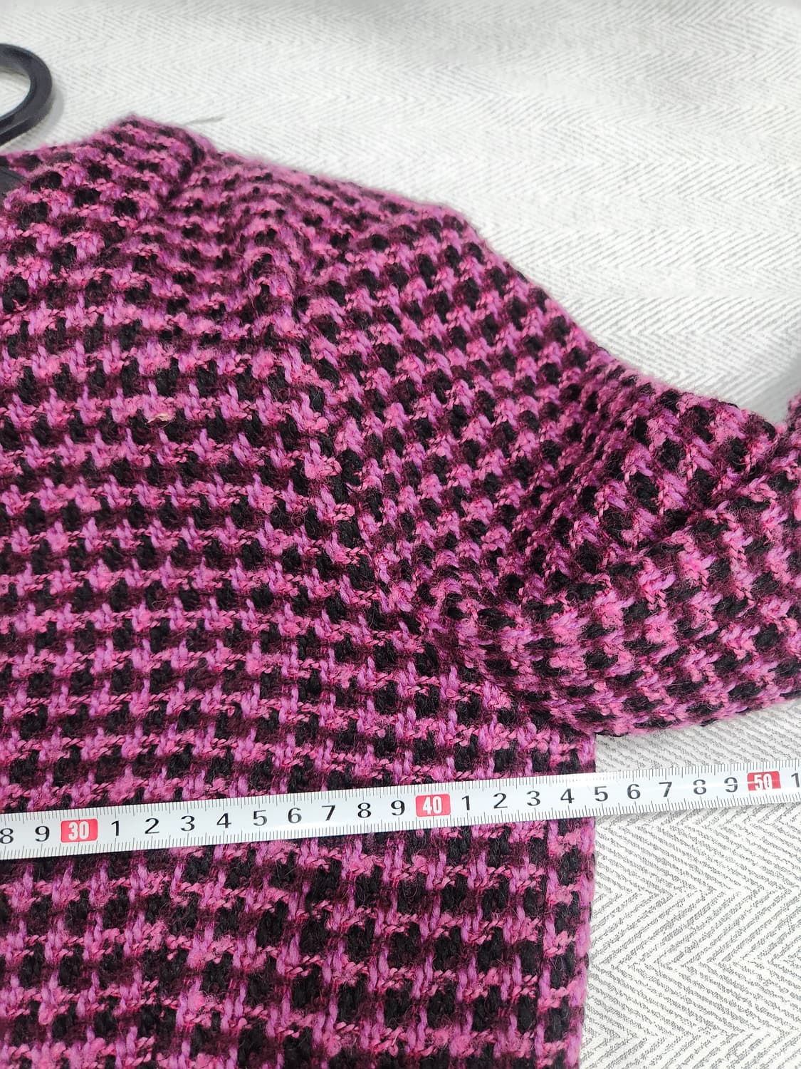 [S] 자라 ZARA 핑크 체크 트위드 크롭 자켓 여성 S 상품이미지7