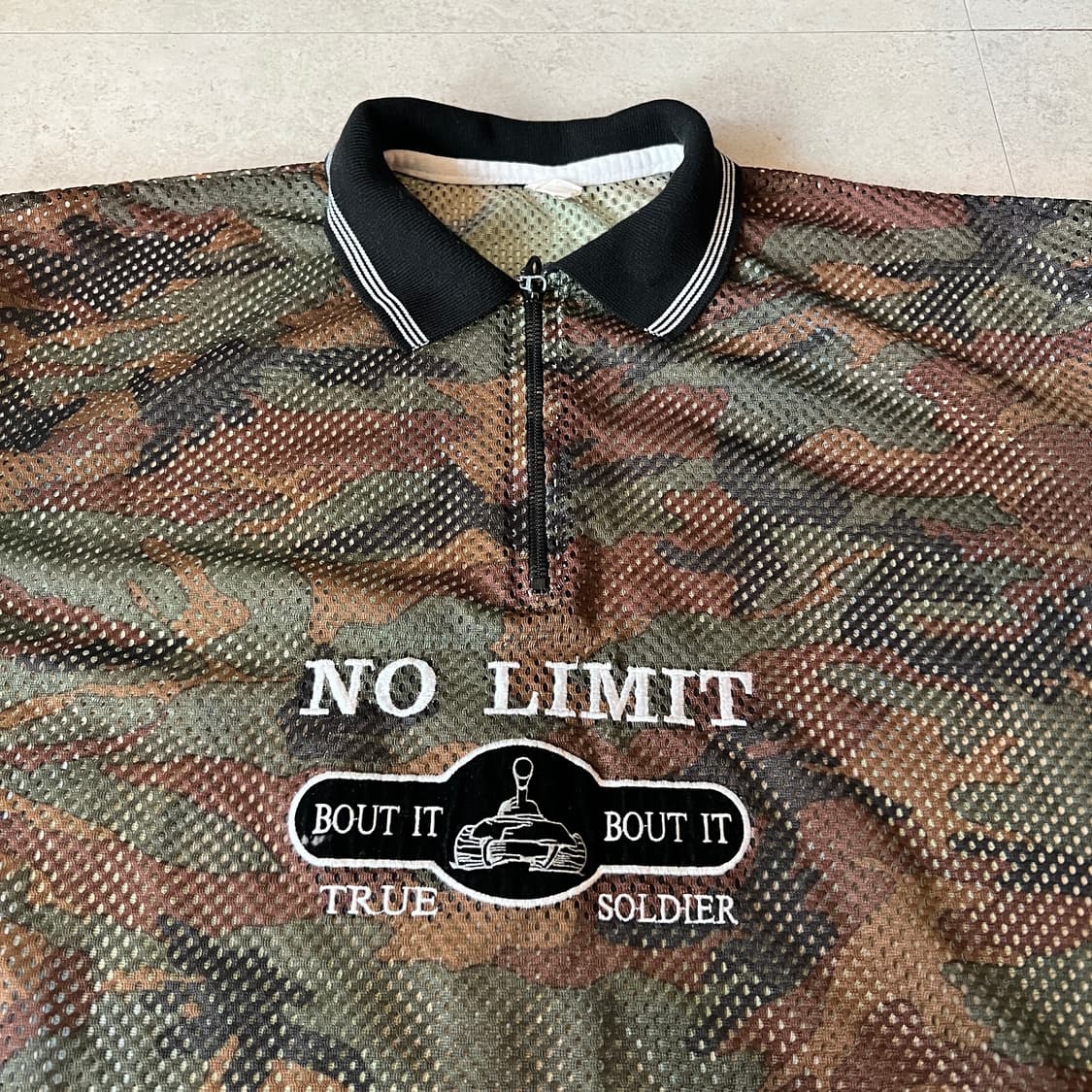 빈티지 90s No Limit 카모 메쉬 폴로 상품이미지3