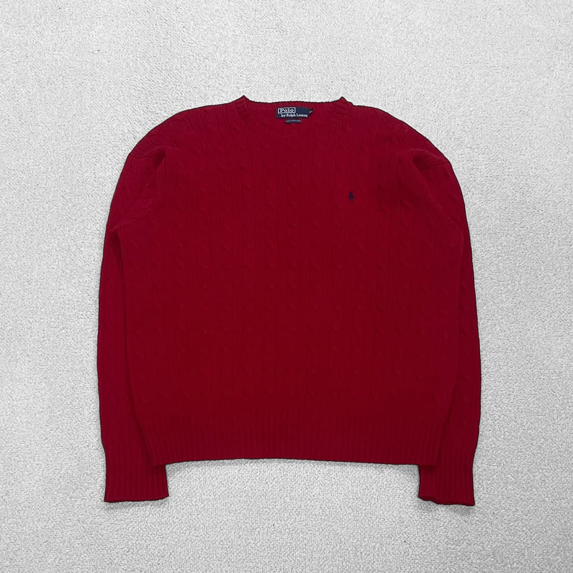 폴로 랄프로렌 포니 로고 케이블 니트 레드 상품이미지1