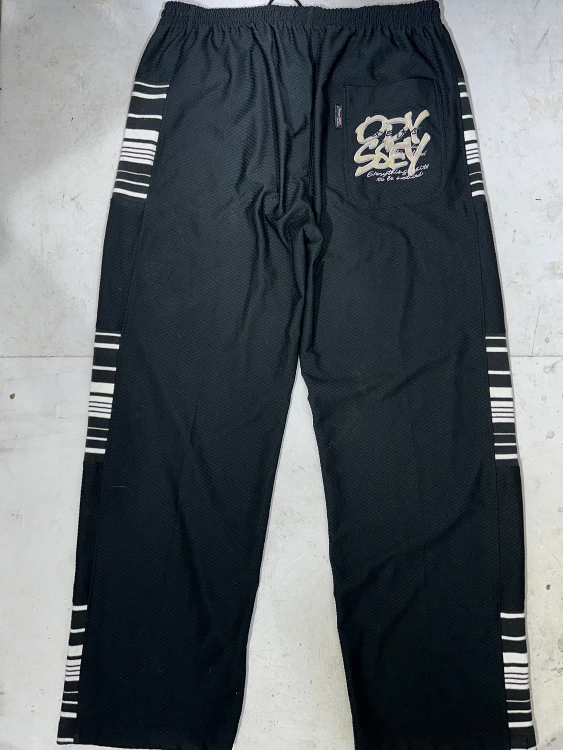 일본 빈티지 블랙 자수 포인트 힙합 새깅 추리닝 바지 트레이닝 팬츠 L 상품이미지5