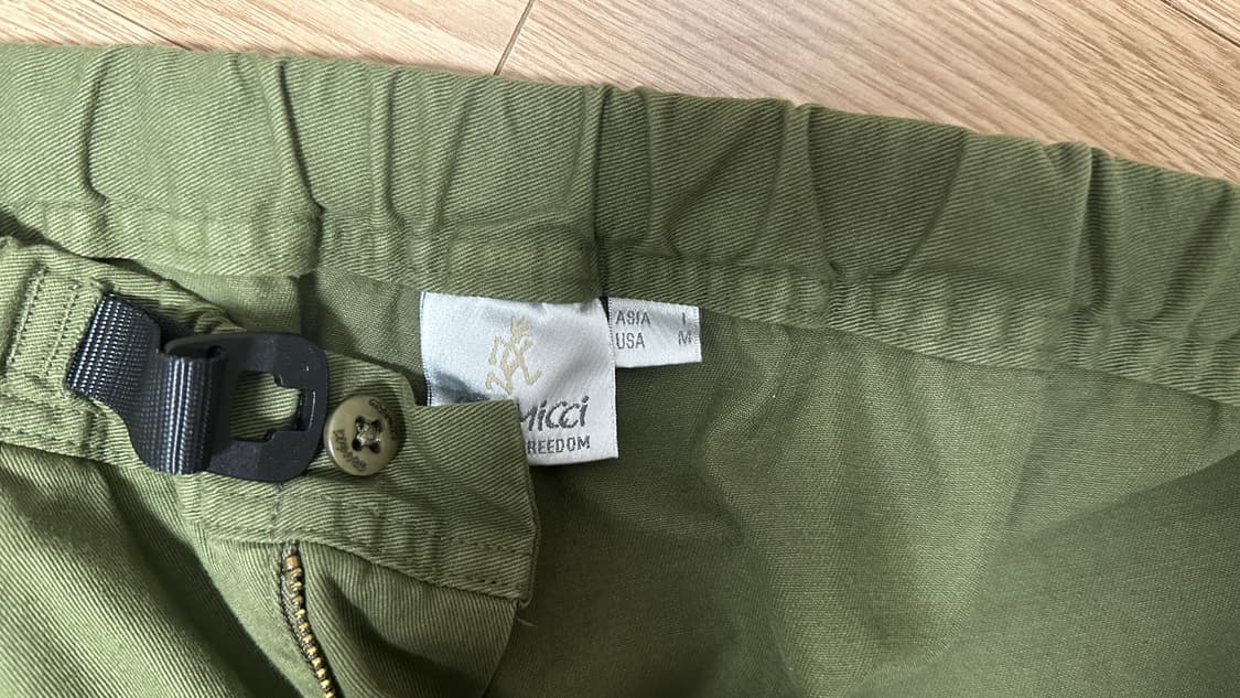 [L] 그라미치 락 슬라이드 와이드 팬츠 올리브 상품이미지2