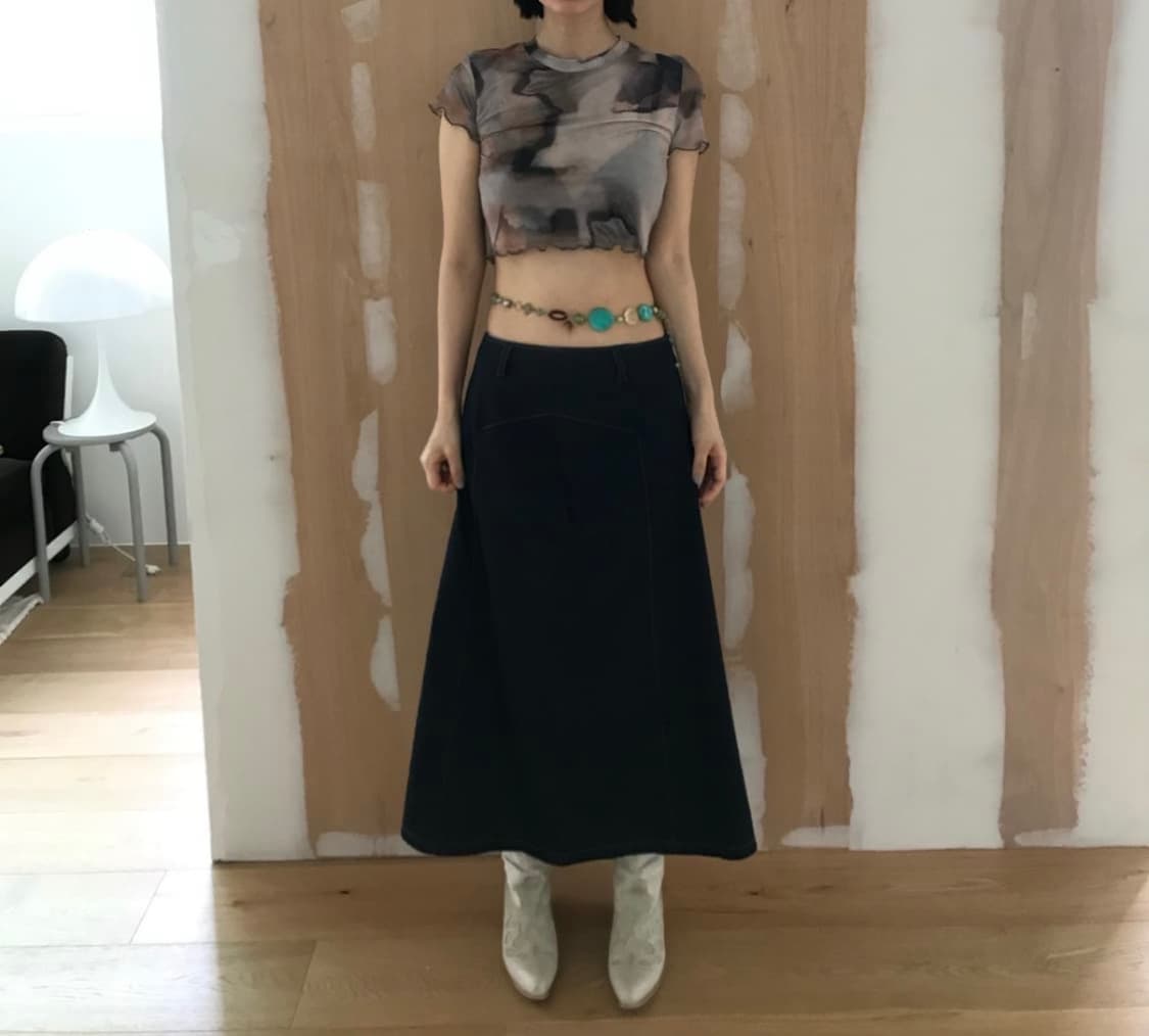 빈티지 아카이브 페어리 패턴 매쉬 탑 상품이미지3