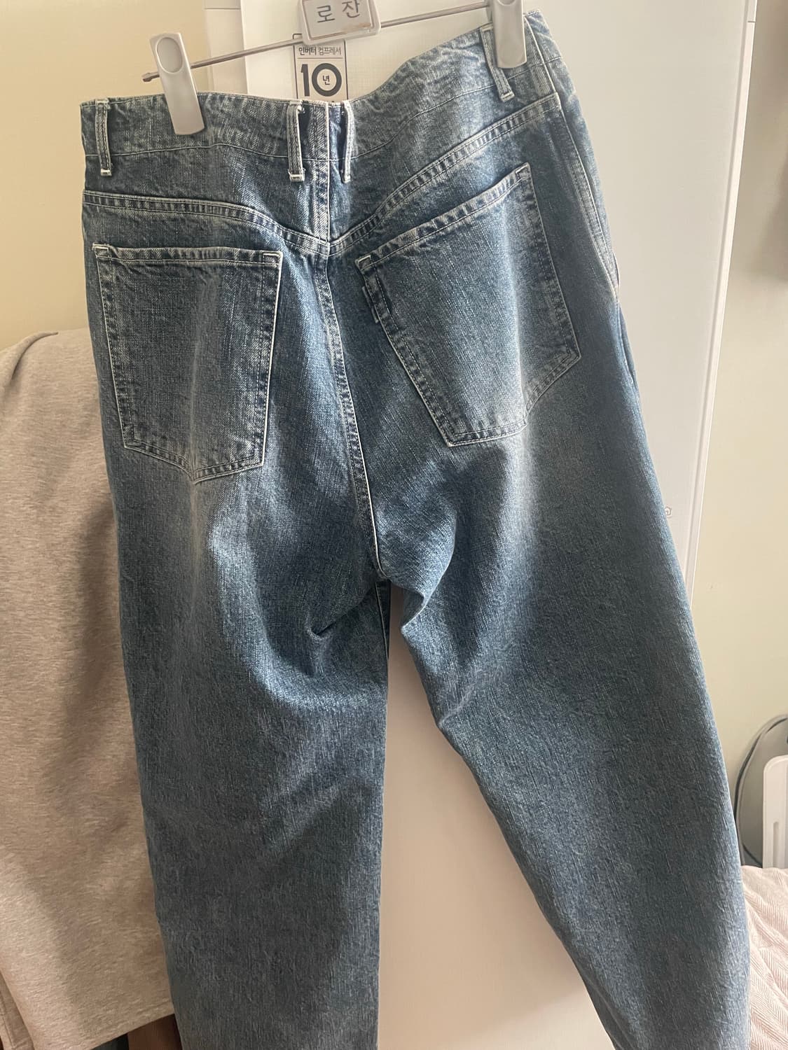 포터리 원워시드 와이드 데님 미드블루 3사이즈 상품이미지2