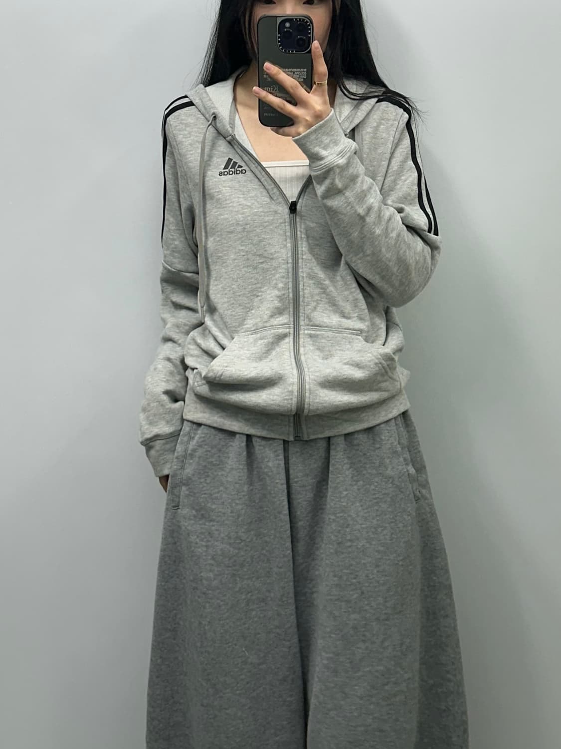 아디다스 그레이 사이드라인 후드집업 상품이미지1