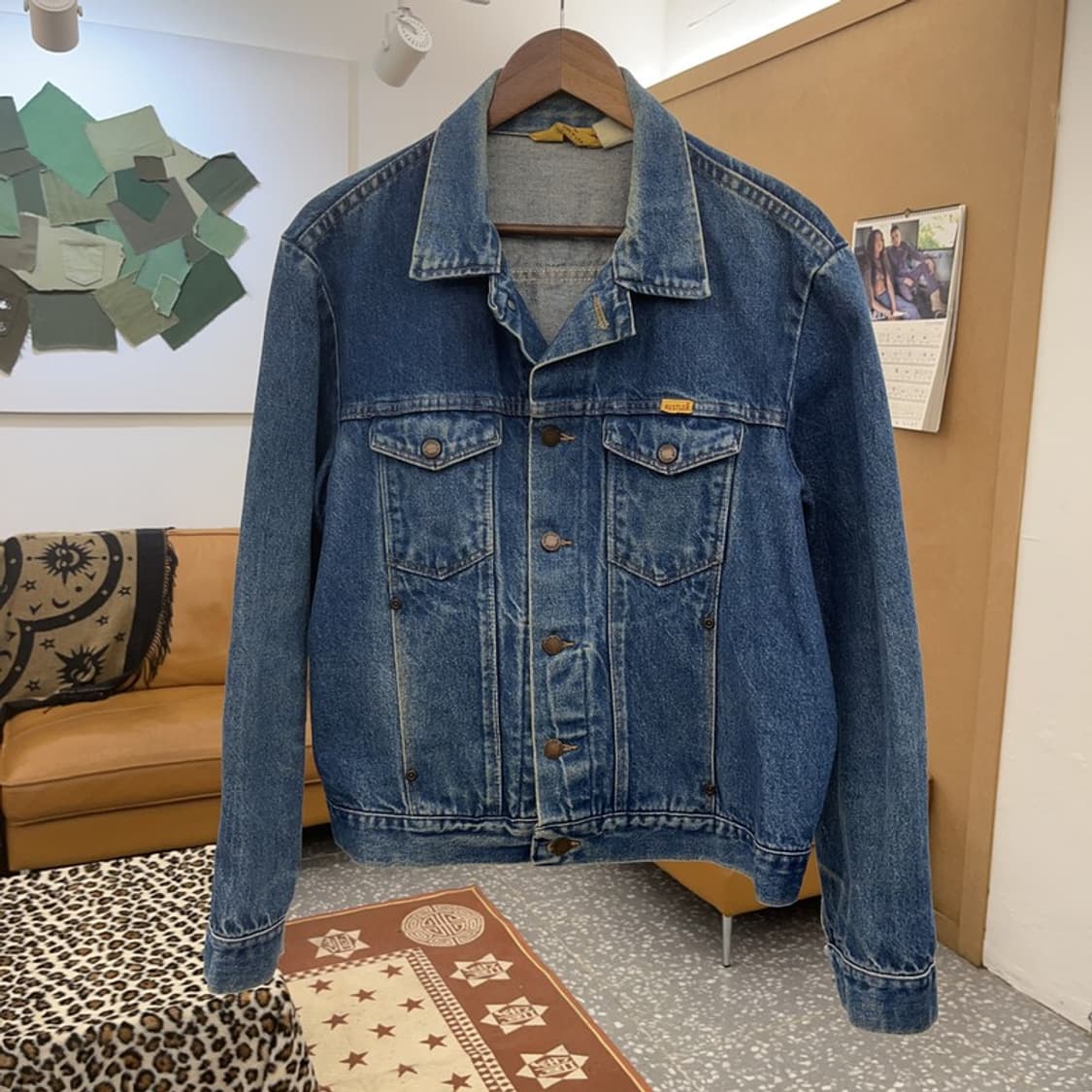 러슬러 올드스쿨 빈티지 90's 데미지 워싱 데님자켓 L C09306 상품이미지3