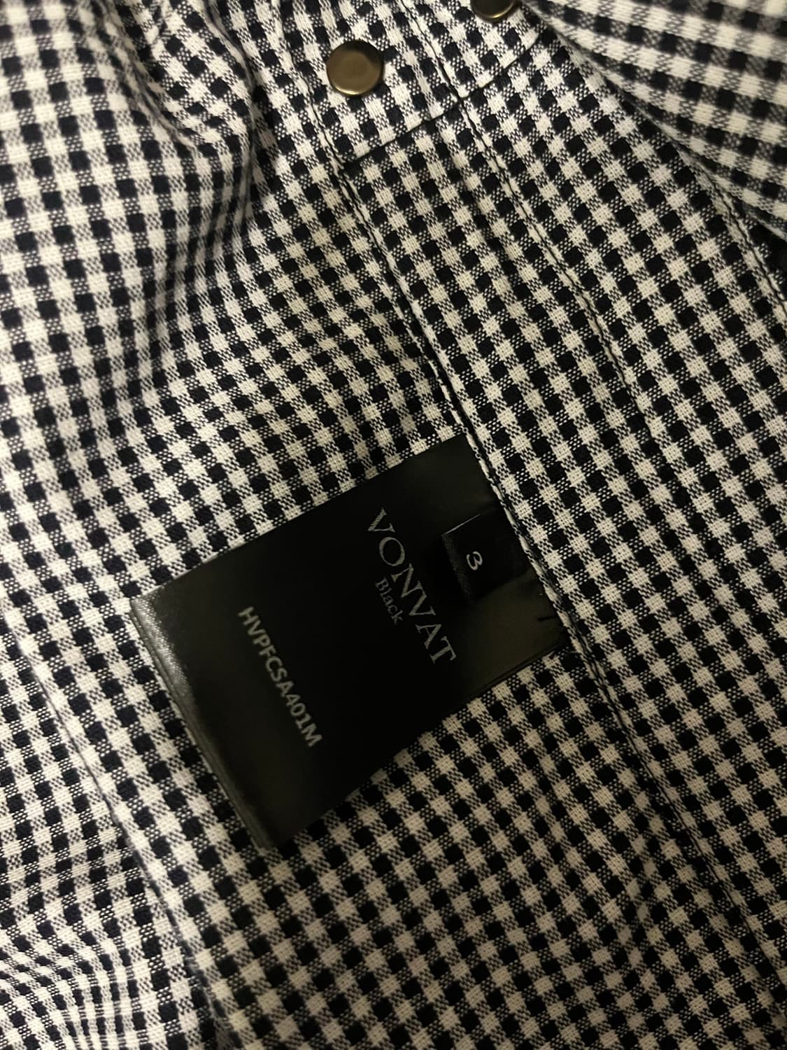 스트링 후드 체크셔츠 vonvat 상품이미지5