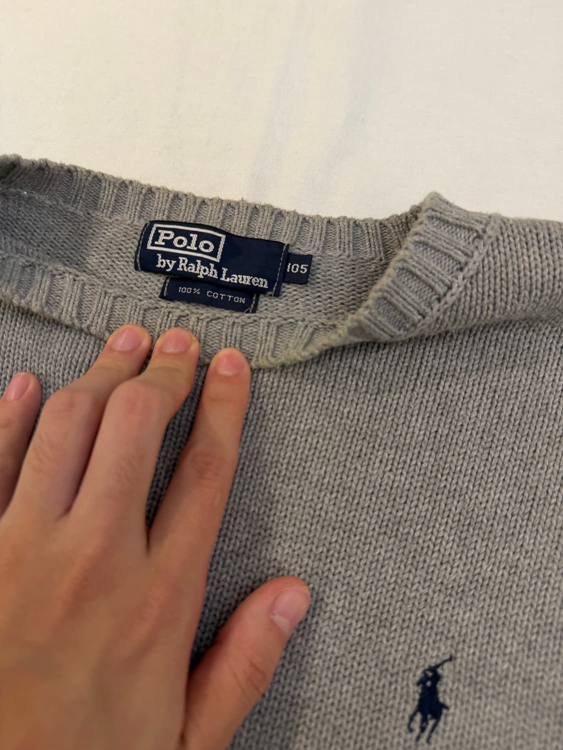 90s 폴로 랄프로렌 코튼 니트 그레이 상품이미지3