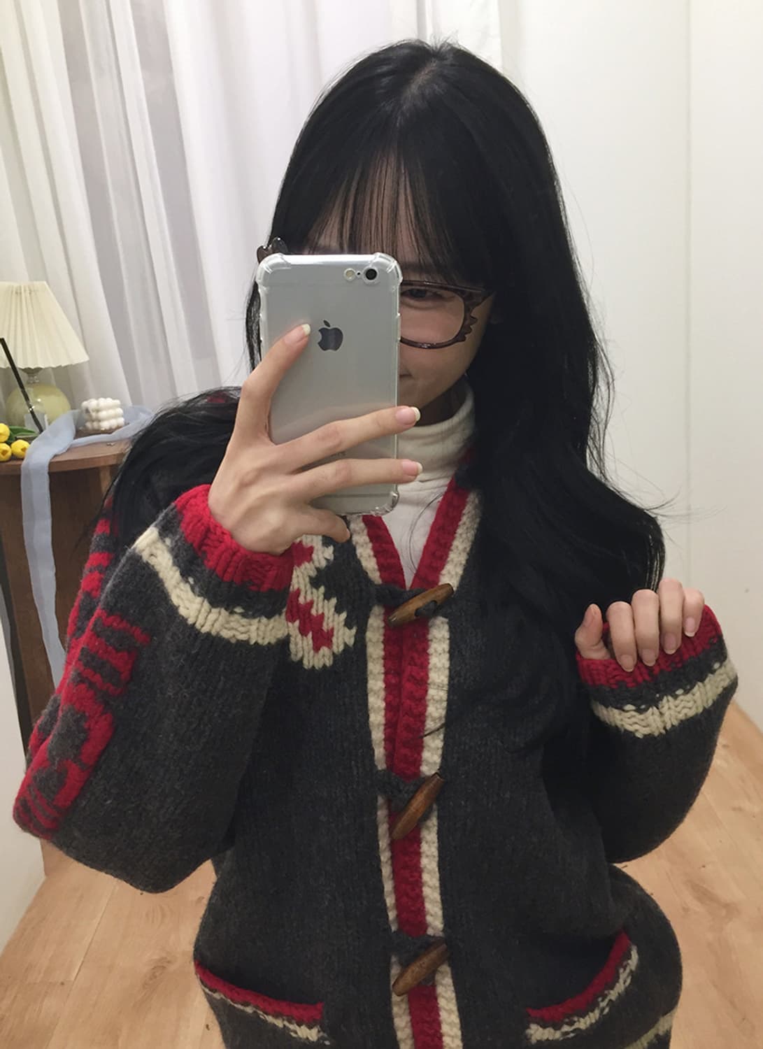 여성 빈티지 토글버튼 스웨터 가디건 95~100 상품이미지4