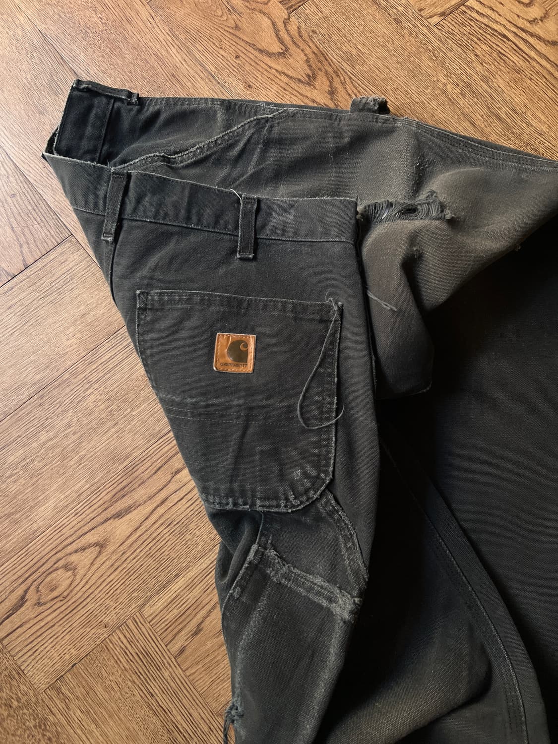 [32]칼하트 USA 하드 페이딩 블랙 싱글니 워크팬츠 상품이미지7